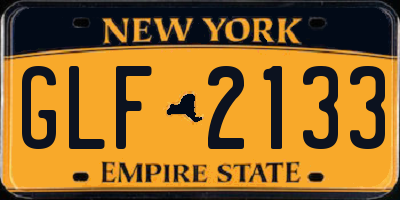 NY license plate GLF2133