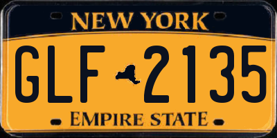 NY license plate GLF2135