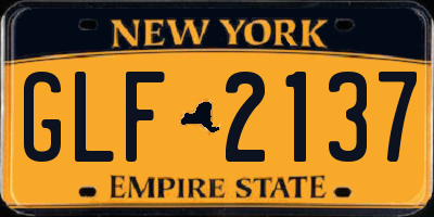 NY license plate GLF2137