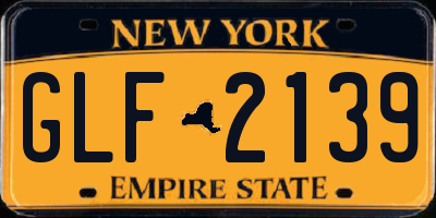 NY license plate GLF2139