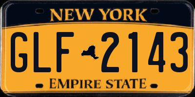 NY license plate GLF2143
