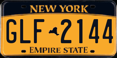 NY license plate GLF2144