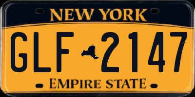 NY license plate GLF2147