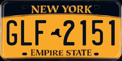 NY license plate GLF2151