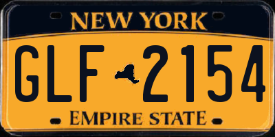 NY license plate GLF2154