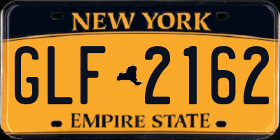 NY license plate GLF2162