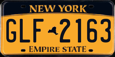 NY license plate GLF2163