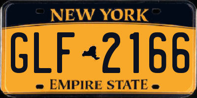 NY license plate GLF2166