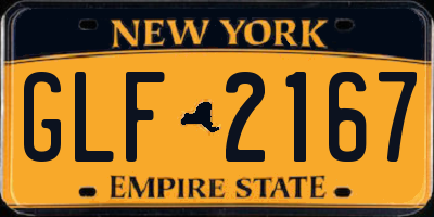 NY license plate GLF2167