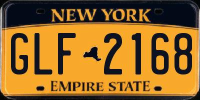 NY license plate GLF2168