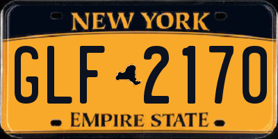 NY license plate GLF2170