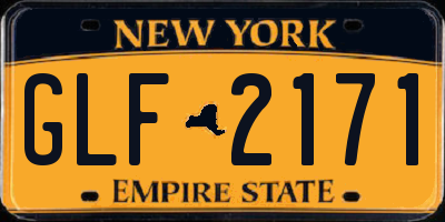 NY license plate GLF2171