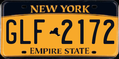 NY license plate GLF2172