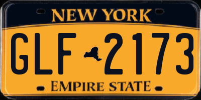 NY license plate GLF2173