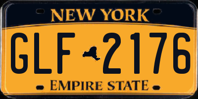 NY license plate GLF2176