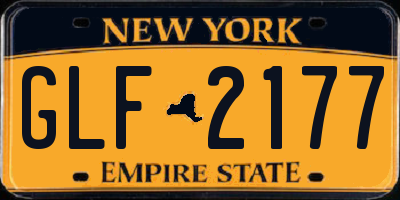 NY license plate GLF2177