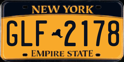 NY license plate GLF2178