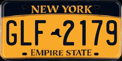 NY license plate GLF2179