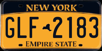 NY license plate GLF2183