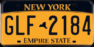 NY license plate GLF2184