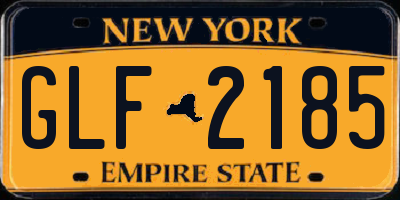 NY license plate GLF2185
