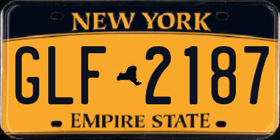 NY license plate GLF2187