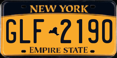 NY license plate GLF2190