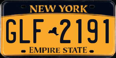 NY license plate GLF2191