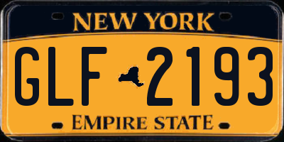 NY license plate GLF2193