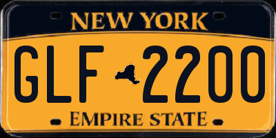 NY license plate GLF2200