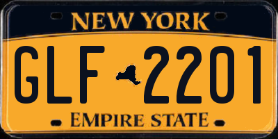 NY license plate GLF2201