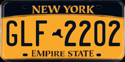 NY license plate GLF2202