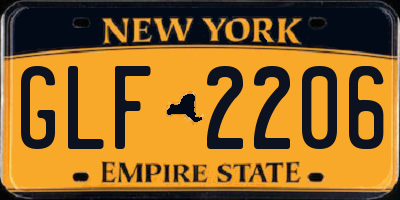 NY license plate GLF2206