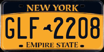 NY license plate GLF2208