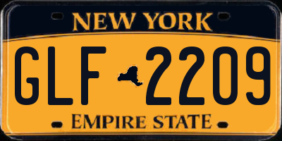 NY license plate GLF2209
