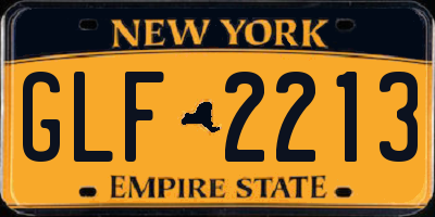 NY license plate GLF2213