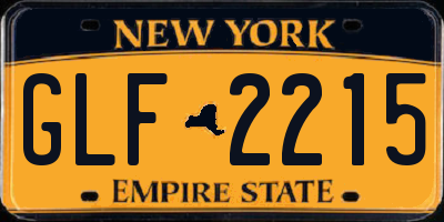 NY license plate GLF2215