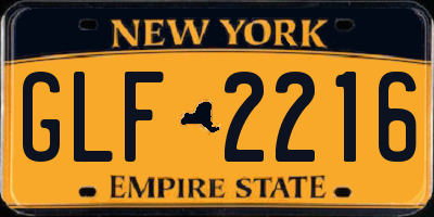 NY license plate GLF2216