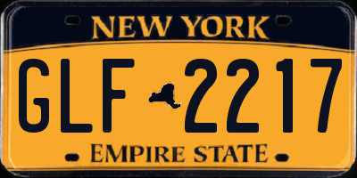 NY license plate GLF2217