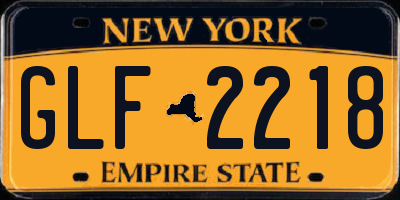 NY license plate GLF2218