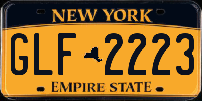 NY license plate GLF2223