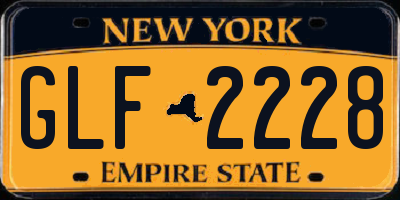 NY license plate GLF2228