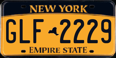 NY license plate GLF2229