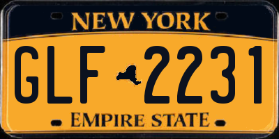 NY license plate GLF2231