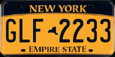 NY license plate GLF2233