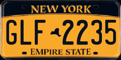 NY license plate GLF2235