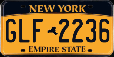 NY license plate GLF2236