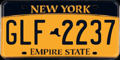 NY license plate GLF2237