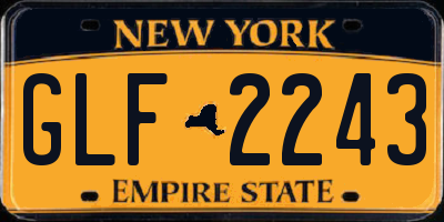 NY license plate GLF2243