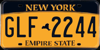NY license plate GLF2244